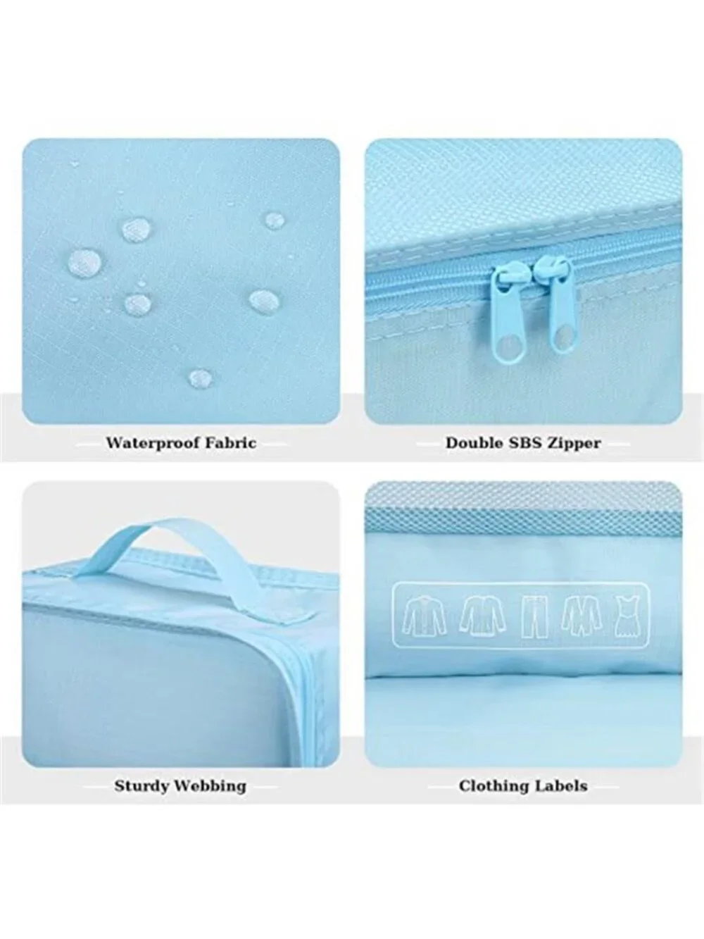 Packing Cubes Travel Organizer Set Luggage Storage Bags Shoe Bag 6 Piece